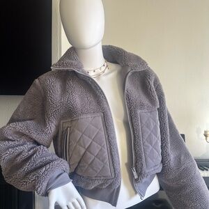 ALO Yoga Gray Teddy Jacket